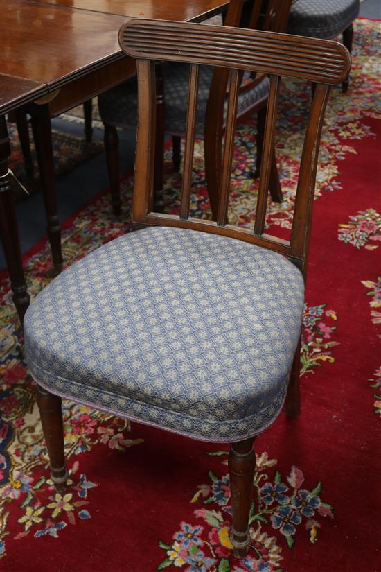 A set of six late Georgian mahogany dining chairs